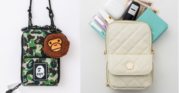 宝島社「BAPE KIDS by a bathing ape 2023 AUTUMN／WINTER COLLECTION じゃばら式CAMOスマホショルダー＆マイロコインケースBOOK」、宝島社「CLATHAS スマホポーチBOOK IVORY」