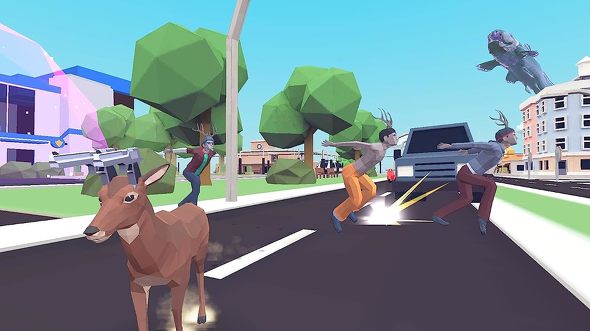 ニンテンドースイッチのバカゲー:PLAYISM「ごく普通の鹿のゲーム DEEEER Simulator 鹿フル装備エディション」