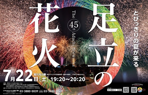 関東の花火大会:第45回足立の花火/7月22日開催