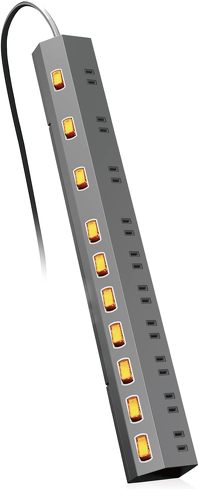 今売れているスイッチ付き電源タップ:エレコム「個別スイッチ付き10口2.5mコードタップ ECT-1625BK」