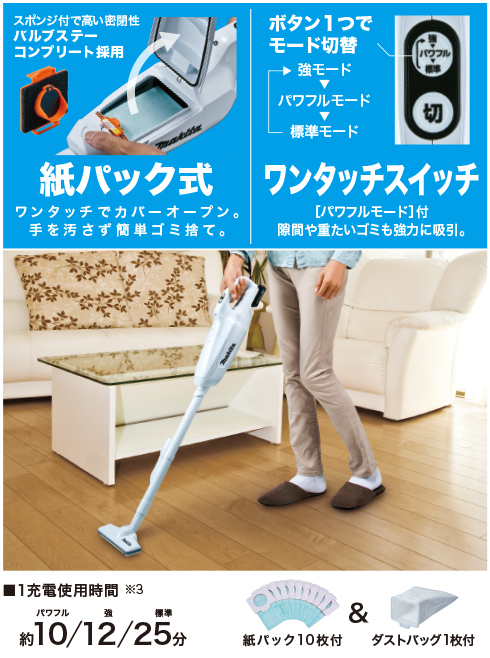 マキタ「コードレス掃除機 CL107FDSHW」