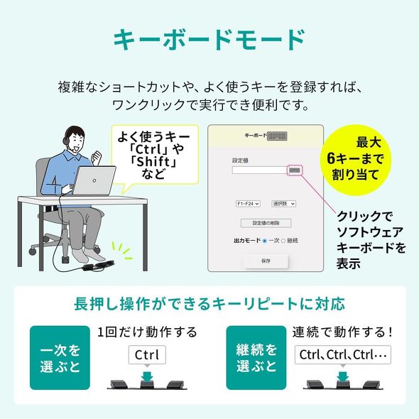 サンワダイレクト「USBフットペダル 400-MA179」