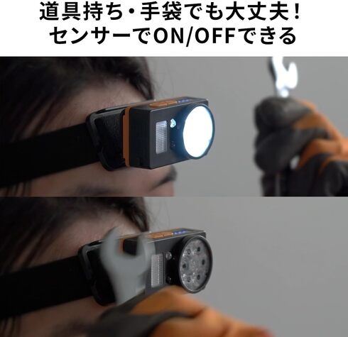 サンワダイレクト「モーションセンサーヘッドライト」