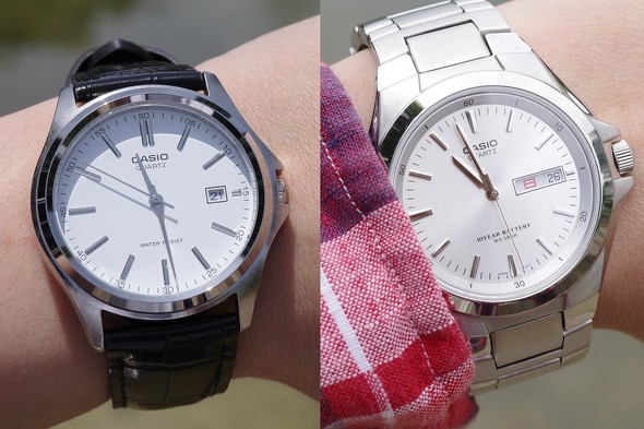 左：カシオ MTP-1183E-7AJH、右：カシオ MTP-1228DJ-7AJH