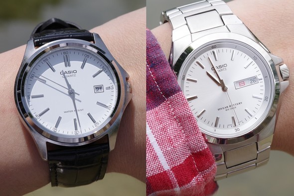 左:カシオ MTP-1183E-7AJH、右:カシオ MTP-1228DJ-7AJH