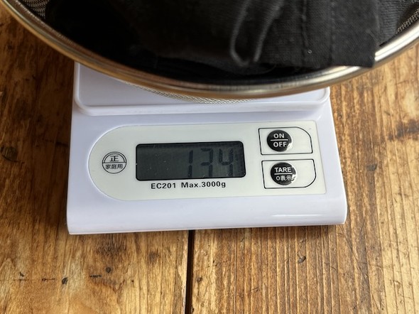 天竺生地は約134g