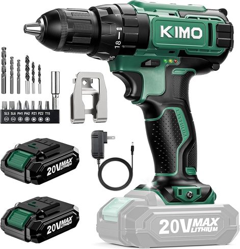 今売れている電動ドリルドライバー:KIMO「電動ドライバー 20V 2000mAh バッテリー2個付き」
