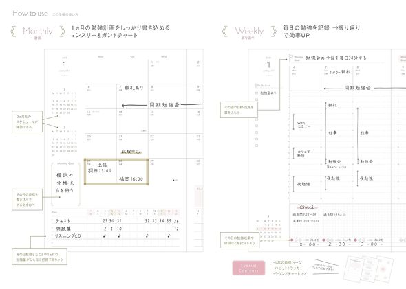 インプレス手帳編集部「目標を楽しくおしゃれに叶えるオトナの勉強手帳Study+Diary2025 限定カラー版」