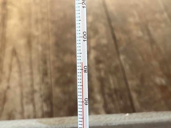 開始時点のお湯の温度は約84度