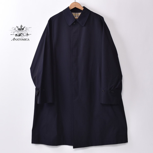6位:ANATOMICA「シングルラグランコート ステンカラーコート/ギャバジン/ネイビー」
