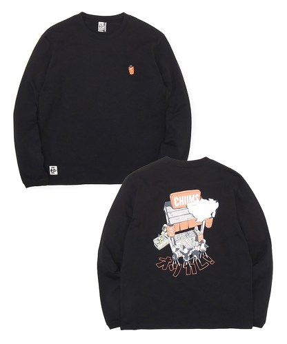 チャムス チャムスヤタイデオツカレ!ブラッシュドロングスリーブTシャツ