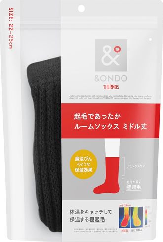 今売れているあったかルームソックス:&ONDO「起毛であったかルームソックス」
