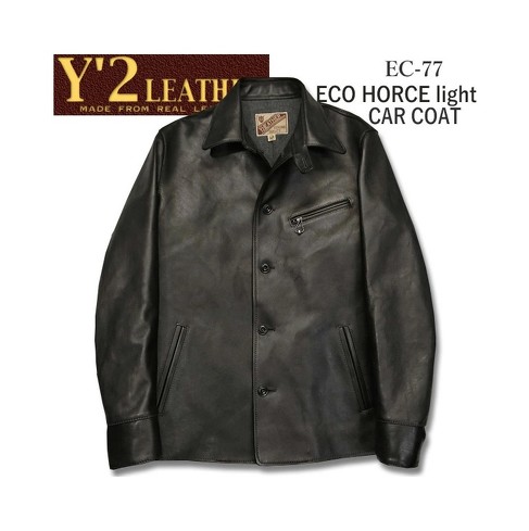 7位：Y'2 LEATHER「エコホースライトカーコート【EC-77】ブラック」