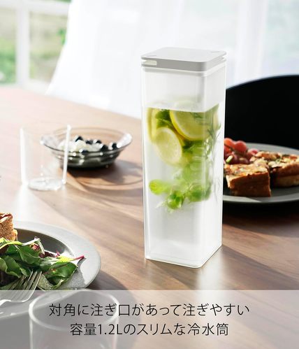 山崎実業 水はね防止フィルター付き両方から注げる冷水筒 タワー