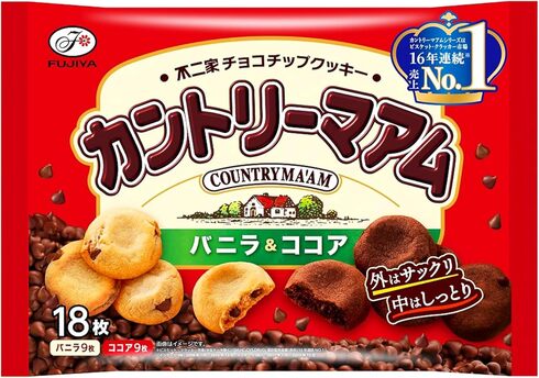 不二家「カントリーマアム バニラ&ココア 18枚」