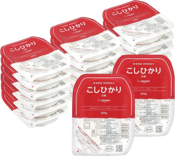 by Amazon「パックご飯 新潟県産こしひかり 200g」