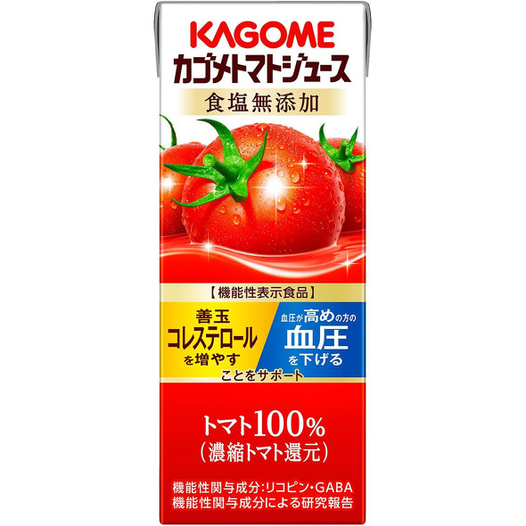 カゴメ「トマトジュース 食塩無添加 200ml紙パック」