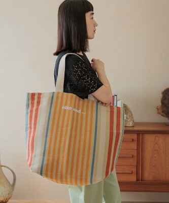 ニコアンド オリジナル ニコロゴジュートトートバッグ