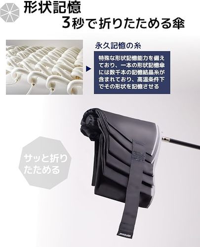 konciwa MFU3S Series 形状記憶折りたたみ傘