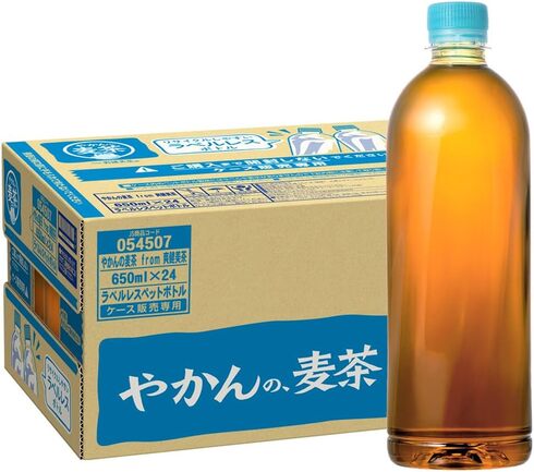 コカ・コーラ「やかんの麦茶 from 爽健美茶 ラベルレス 650ml×24本」