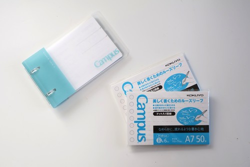キャンパス ルーズリーフ A7変形ドット入り罫線 リフィル 198円