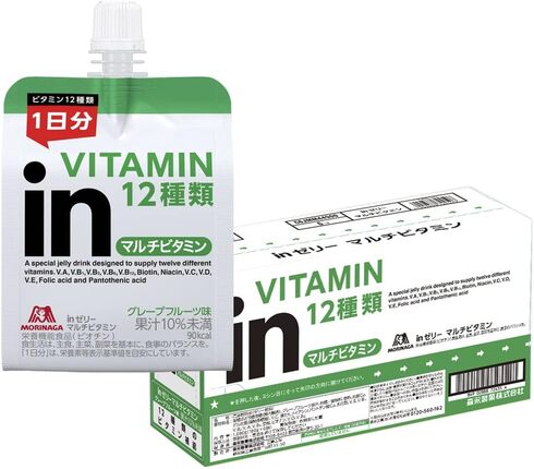 森永製菓「inゼリー マルチビタミン グレープフルーツ味 180g×6個」