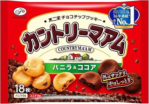 不二家「カントリーマアム バニラ&ココア 18枚」