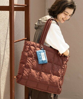 ニコアンド オリジナルポーチ付きキルトトートバッグL