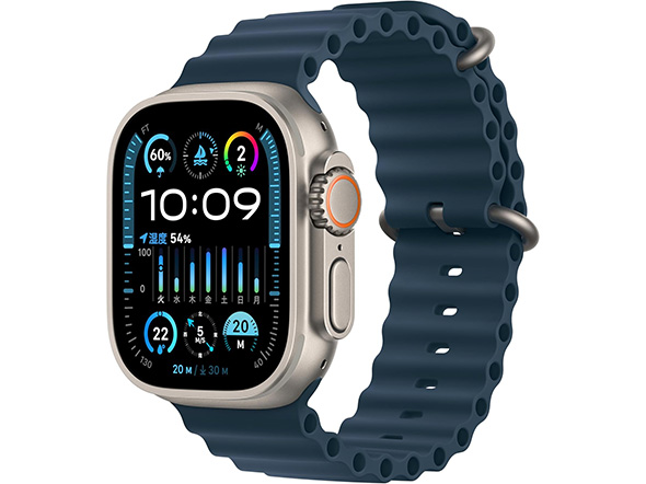 Apple Watch Ultra 2 GPS + Cellularモデル 49mmチタニウムケースとブルーオーシャンバンド（出典：<a href=
