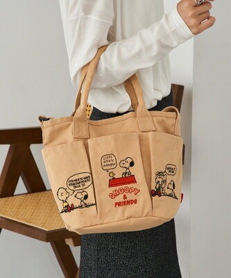 ROOTOTE ショルダー付トートバッグ IP.デリ.ポケッツ.Peanuts-0C