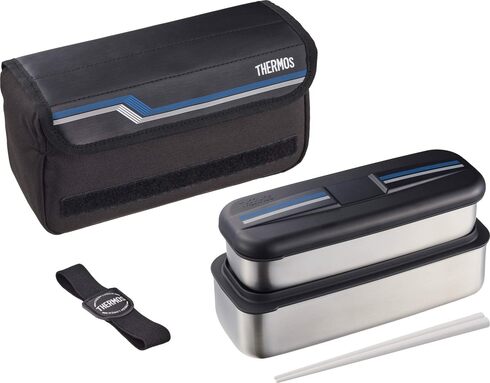 サーモス(THERMOS)「ステンレス フレッシュランチボックス 1100ml ラインブラック DSD-1104W L-BK」