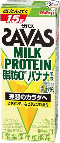 SAVAS（ザバス）「MILK PROTEIN 脂肪0 バナナ風味 200ml×24本」