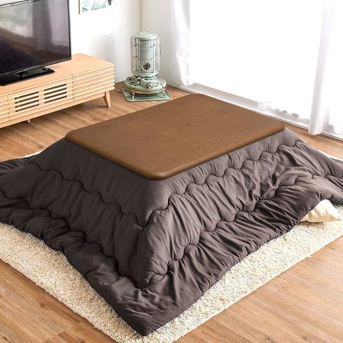 今売れているこたつ：タンスのゲン「こたつ 2点セット 洗える 【こたつ本体＋掛布団】120×80cm 長方形 本体：ブラウン＋布団：ダークブラウン」