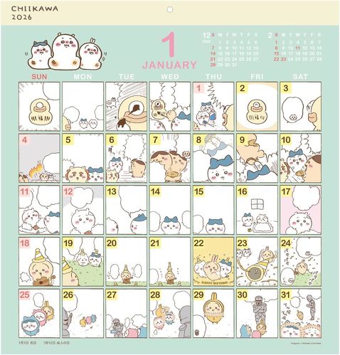 アートプリントジャパン ちいかわ コミックデザインカレンダー2026