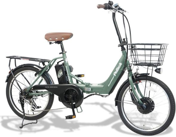 今売れている折りたたみ式の電動自転車：PELTECH「20インチ アルミ折りたたみ電動アシスト自転車 フル装備 外装6段変速【簡易組立必要品】（TDN-212L）」