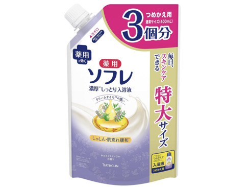 アース製薬「ソフレ 入浴液 ホワイトフローラルの香り 1.2リットル」