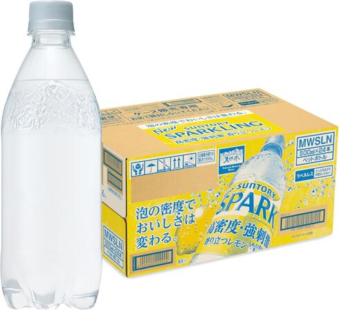 サントリー「天然水スパークリング レモン ラベルレス 500ml×24本」
