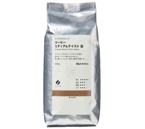 無印良品「オリジナルブレンドコーヒー豆 ミディアムテイスト 200g」