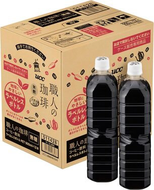 職人の珈琲「無糖 ボトルコーヒー ラベルレス 900ml×12本」