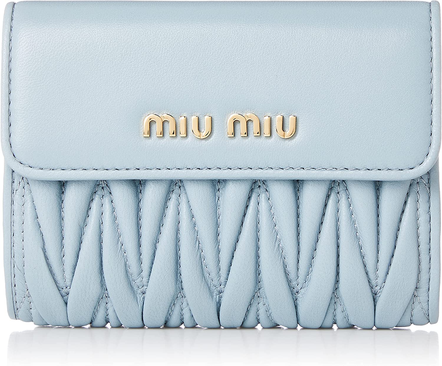 値下げ！】miumiu 二つ折り財布 水色 - 財布