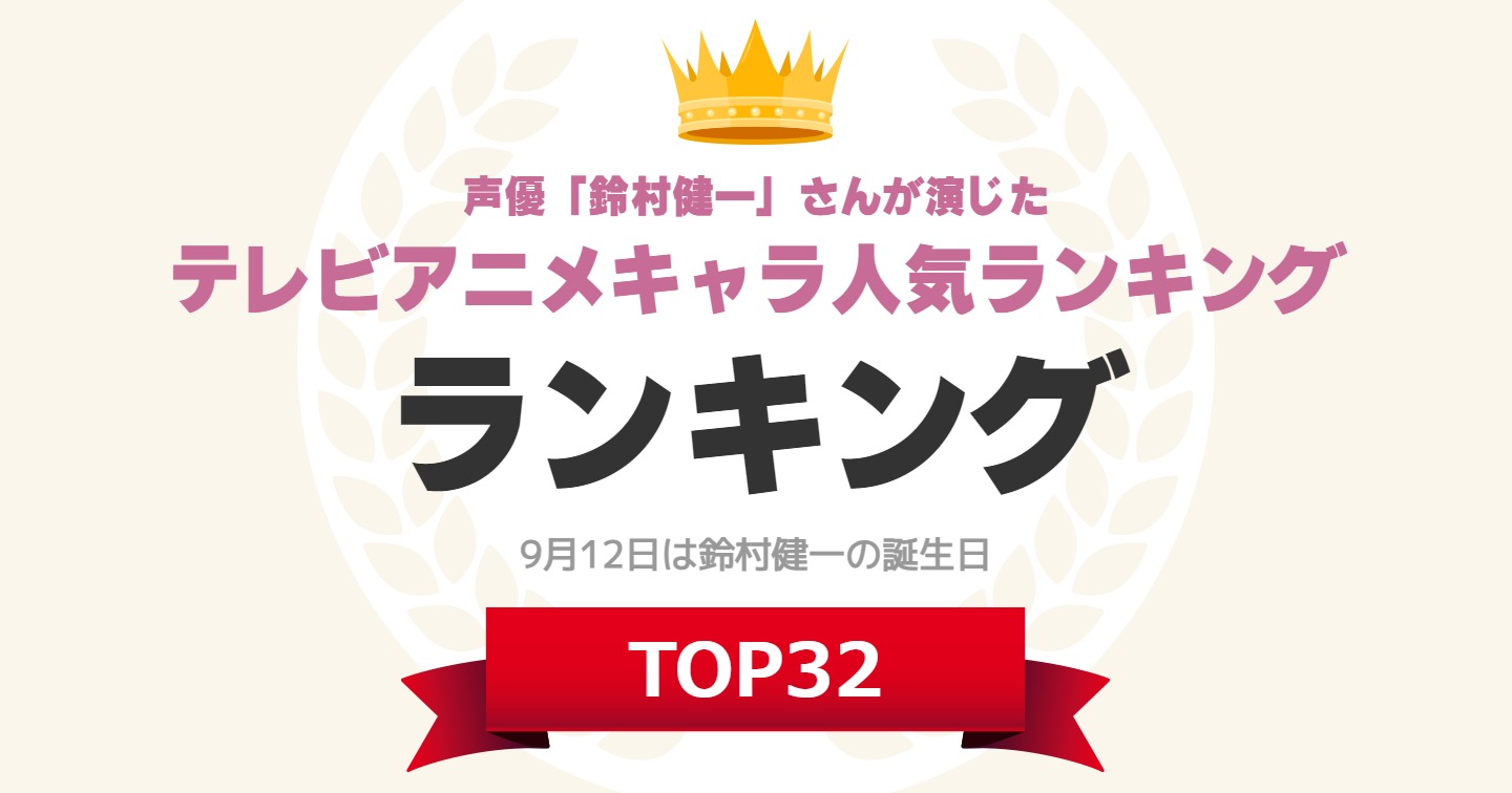 声優「鈴村健一」さんが演じたテレビアニメキャラ人気ランキングTOP32！ 1位は「沖田総悟」【9月12日は鈴村健一さん誕生日】（1/5） | アニメ  ねとらぼリサーチ