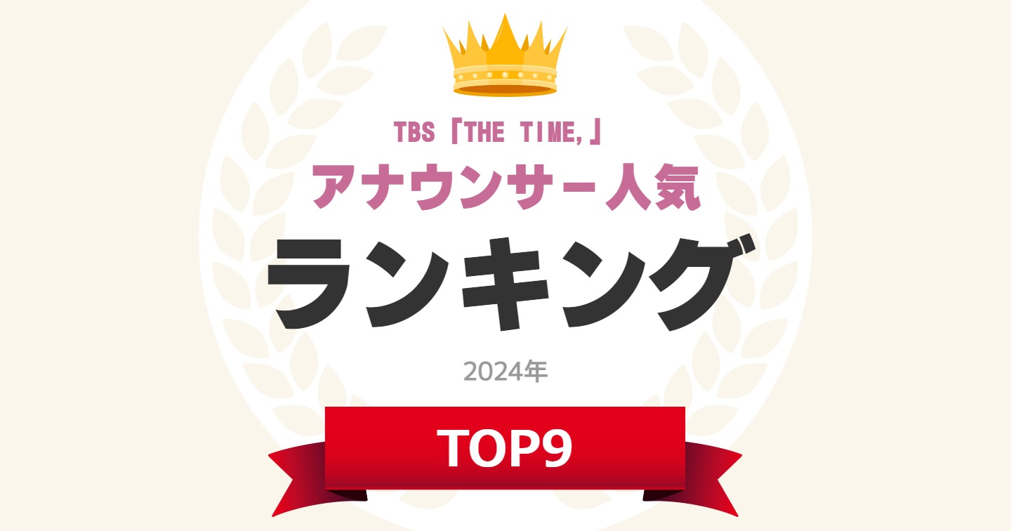 TBS】「THE TIME,」アナウンサー人気ランキングTOP9！ 第1位は「安住紳一郎」【2024年最新投票結果】（1/4） | アナウンサー  ねとらぼリサーチ