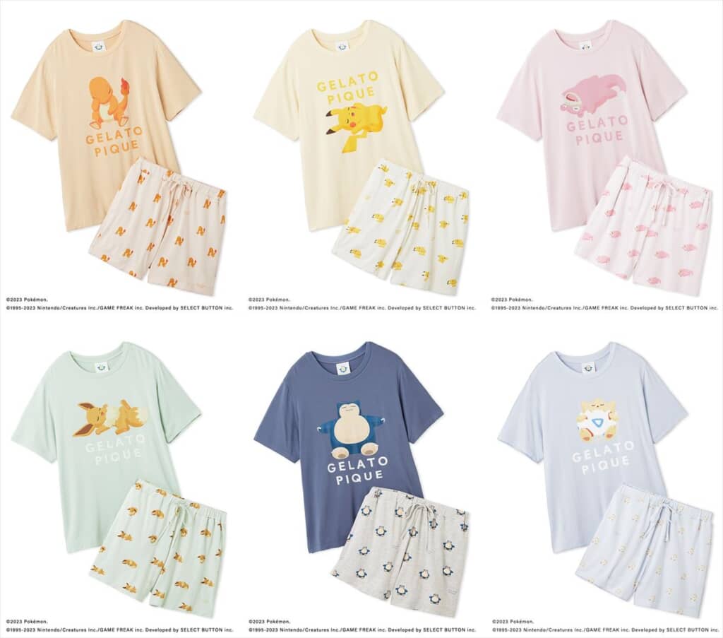 【ポケモンスリープ】接触冷感プリントTシャツ＆ショートパンツセット フリー