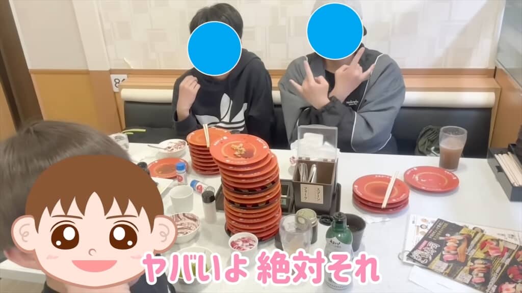 かっぱ寿司に来た辻希美ファミリー