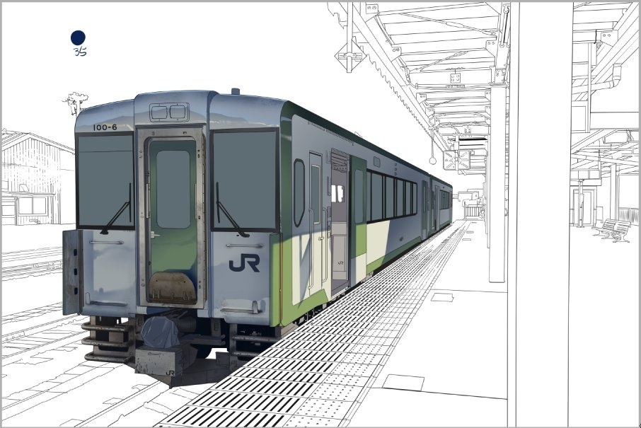 電車も全部絵だったのです！