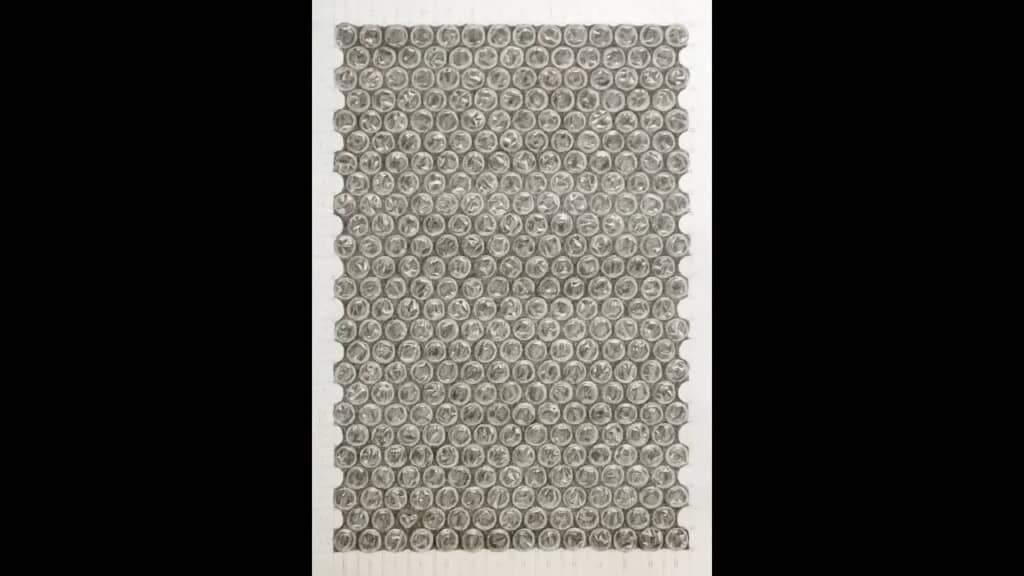 粒ごとの個性を再現した完成図。左下をよく見ると、遊び心でハート型が……