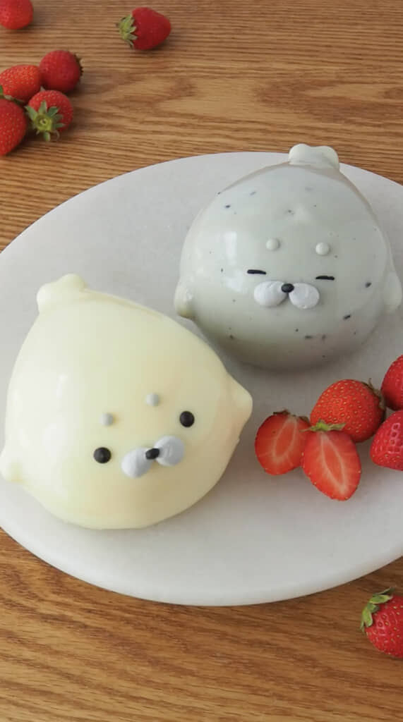 かわいいアザラシケーキの出来上がり