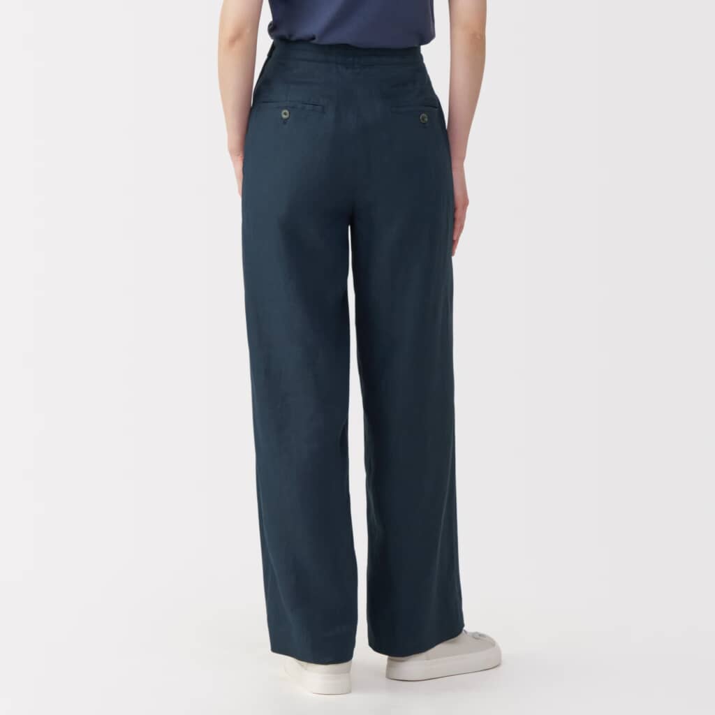 無印良品MUJI Labo◆【完売】リネン太番手ワイドパンツ ネイビー W73 無印良品MUJI Labo◇【完売】リネン太番手ワイドパンツ ネイビー