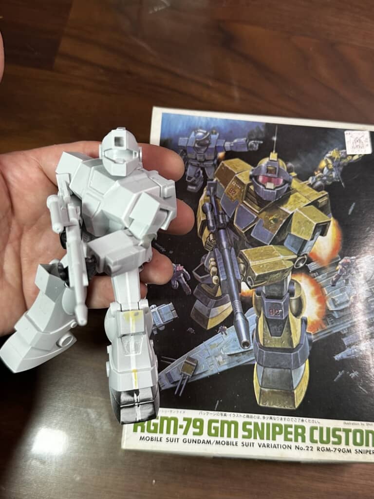 塗装前に一部を改造していたジムスナイパーカスタムのガンプラ