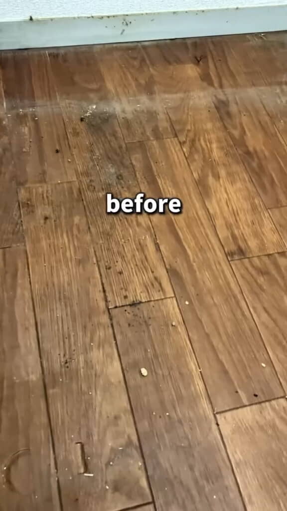 冷蔵庫裏の床のビフォー
